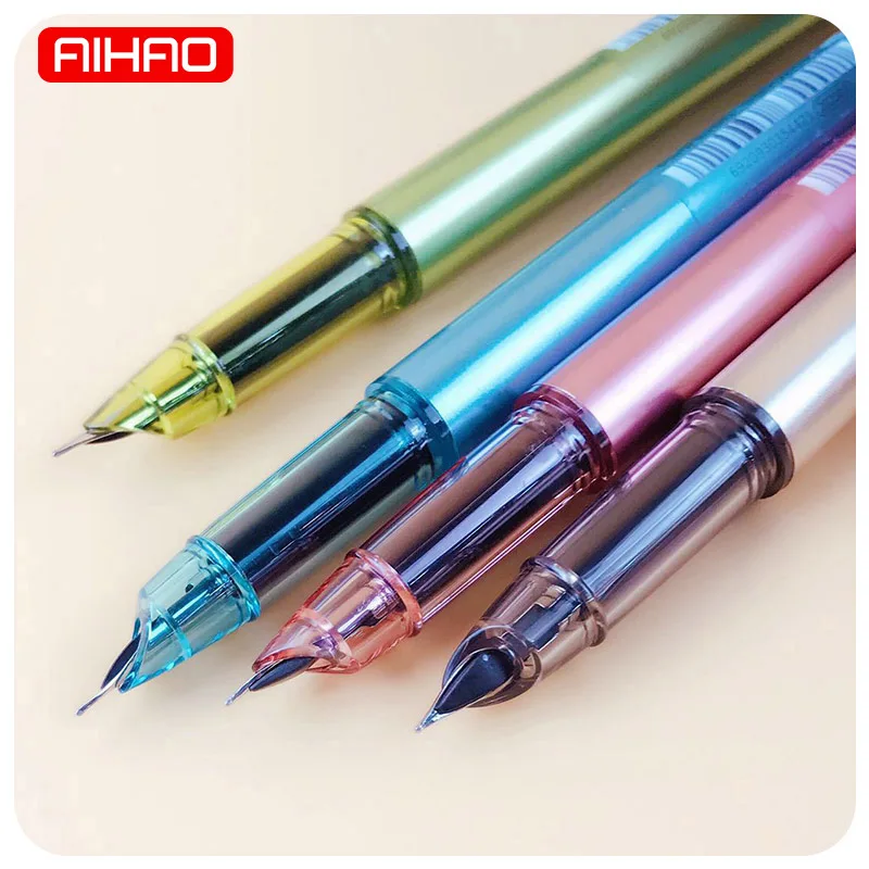 

AIHAO Student Cute Kawaii Candy Color Plastic Calligraphy Ink Fountain Pen For Writing Kid Gift Office School Supplies 416