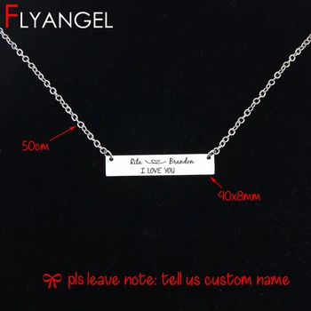 

FLYANGEL Custom Name I Love You Collarbone Chain Delicate Bar Necklace Boyfriend Girlfriend Couples Necklace Jewelry Gifts