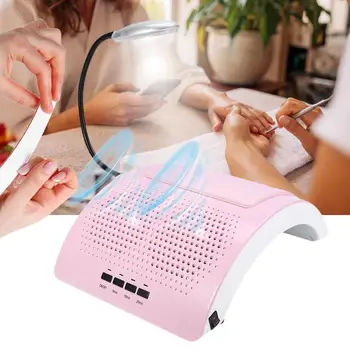 

60W Nail Dust Collector Manicure Machine Suction Nail Drill Dust Fingernail Dirt Professional Vacuum Cleaner Fan With LED Light
