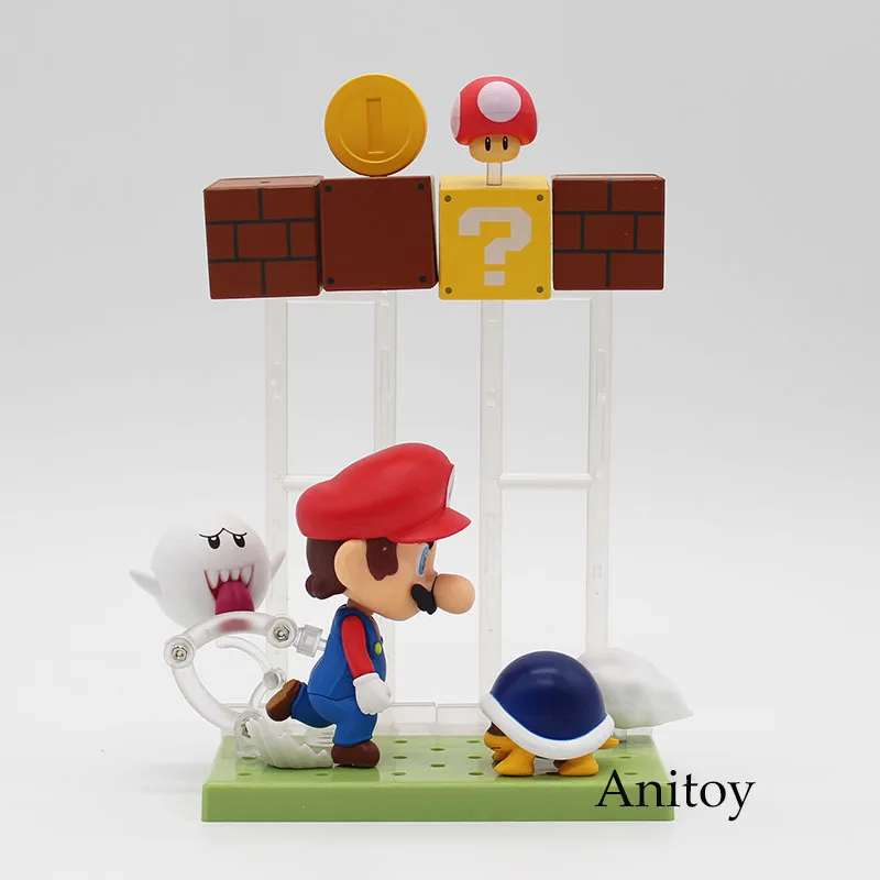 Super Mario Bros Mario with Toad Koopa Boo #473 Nendoroid PVC Action Figure Collectible Model Toys 10cm KT3746