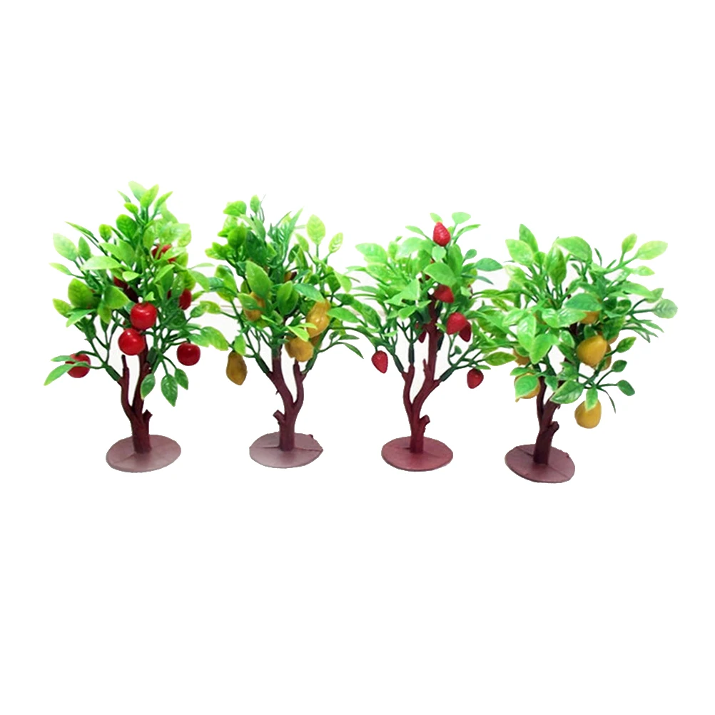

Wholesale 2pcs 10cm almost real Fruit Tree Model Railway Park Layout Scenery Dollhouse Decor Good Quality
