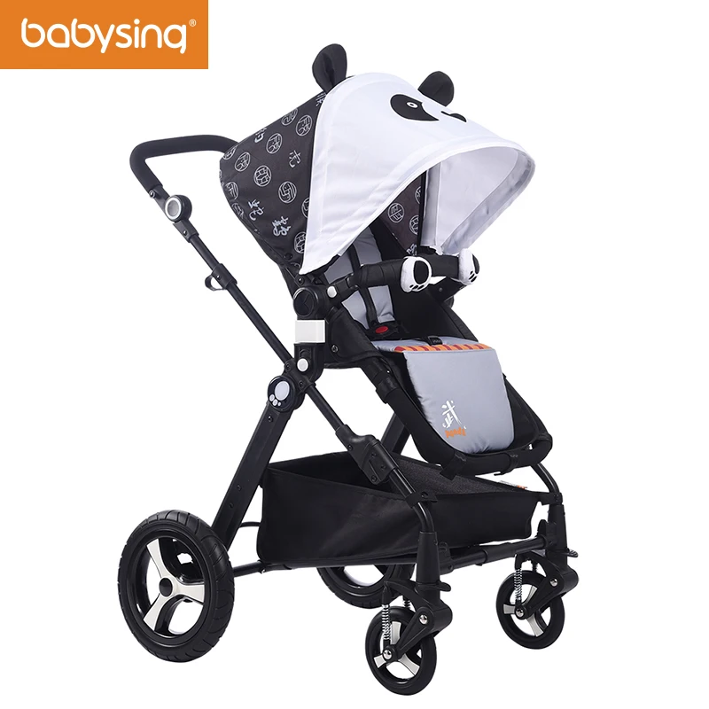 

Babysing High Landscape Baby Stroller Cute Ceiling Four Wheels Pram and Pushchair Portable Folding Strollers impbaby i2