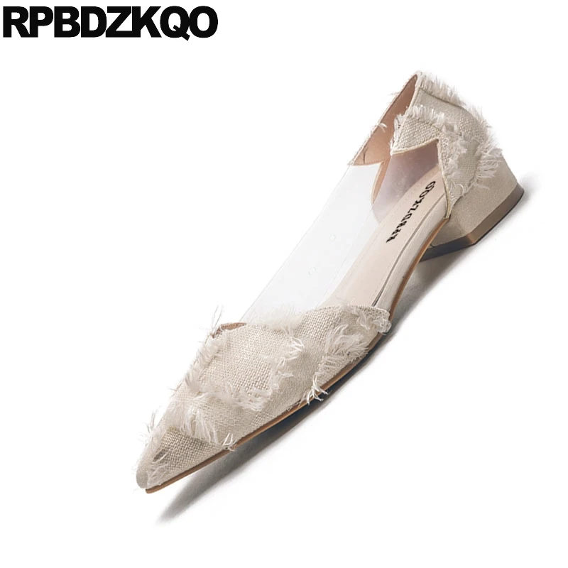 Zapatos Hermosas Coreano Mujeres Beige Lona Moda China Franja Estrecha Transparente Deslizamiento Calzado Señoras Punta 2018 Nude En A rojo Cuadros negro xzqw0ZBvnF