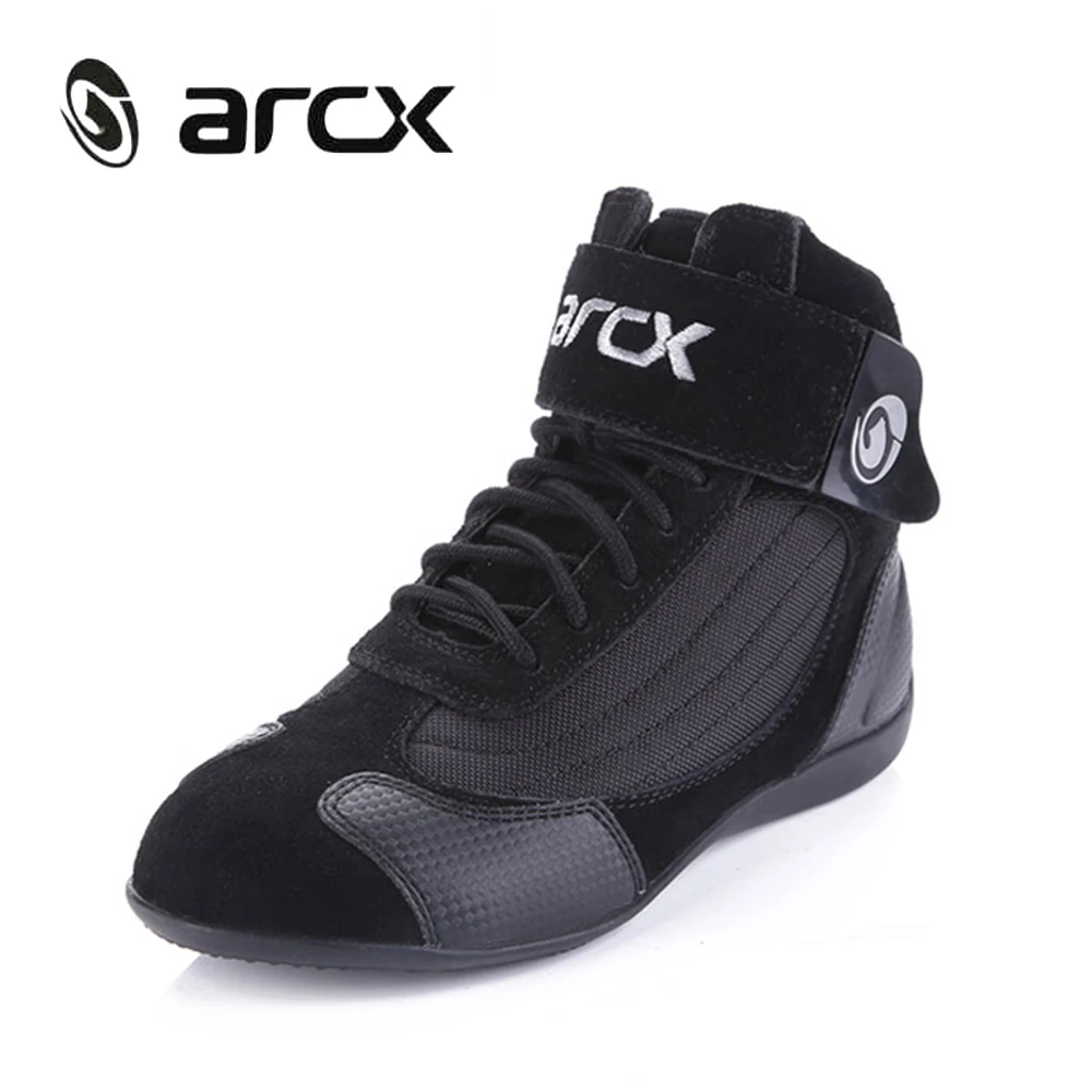 ARCX Motorcycle Riding Boots Street Moto Racing Boots Genuine Cow Leather Motorbike Biker Chopper Cruiser Touring Ankle Shoes