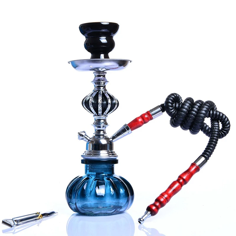 Портативный 4 цвета кальян Кальян курительная водяная труба с Sheesha Tong и 10 шт одноразовые мундштуки стеклянная ваза Nargile Goza