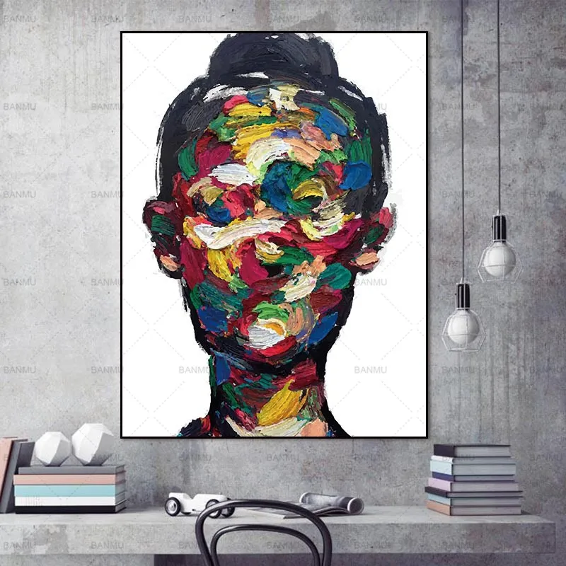 Canvas Painting Wall Art Pictures prints colorful people on canvas no