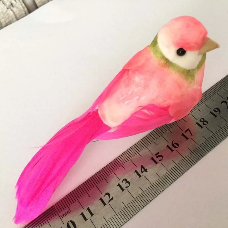

10*3.5*3.5CM,6PCS Decorative Pink Birds With Feathers Artificial Foam Small Birds,DIY Home Decor,Wedding Decoration,Christmas