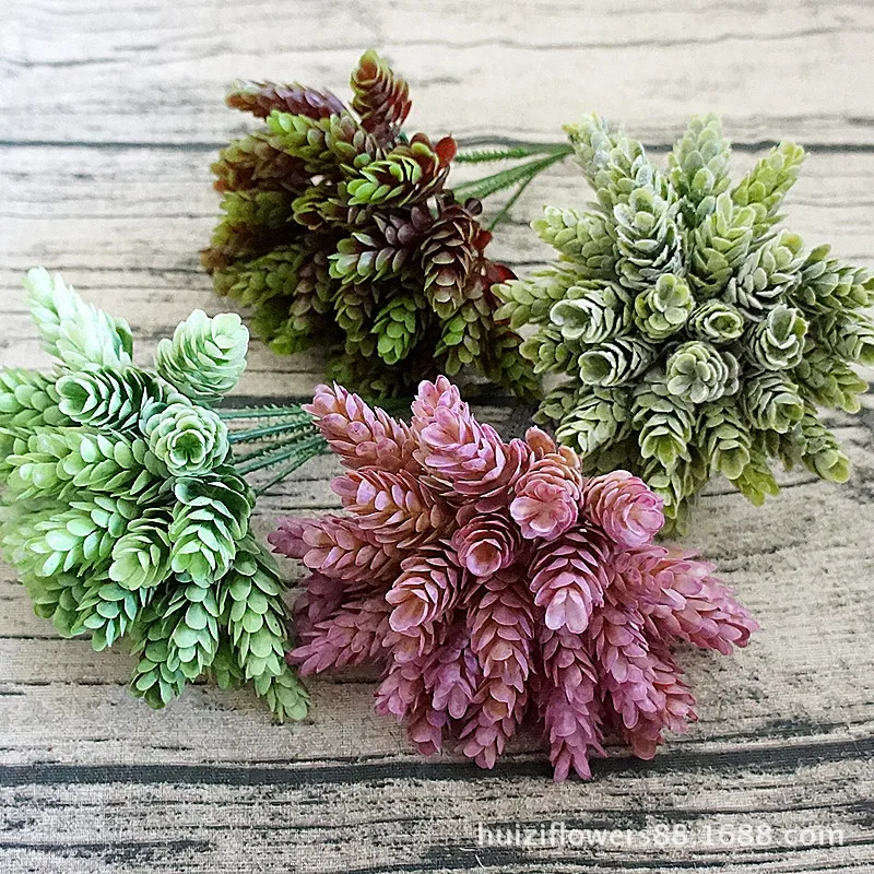 

1Pc Artificial Pinecone Flower Leaves Simulation Green Plastic Plants Pineapple Grass Home Wedding DIY Desktop Decoration Bonsai