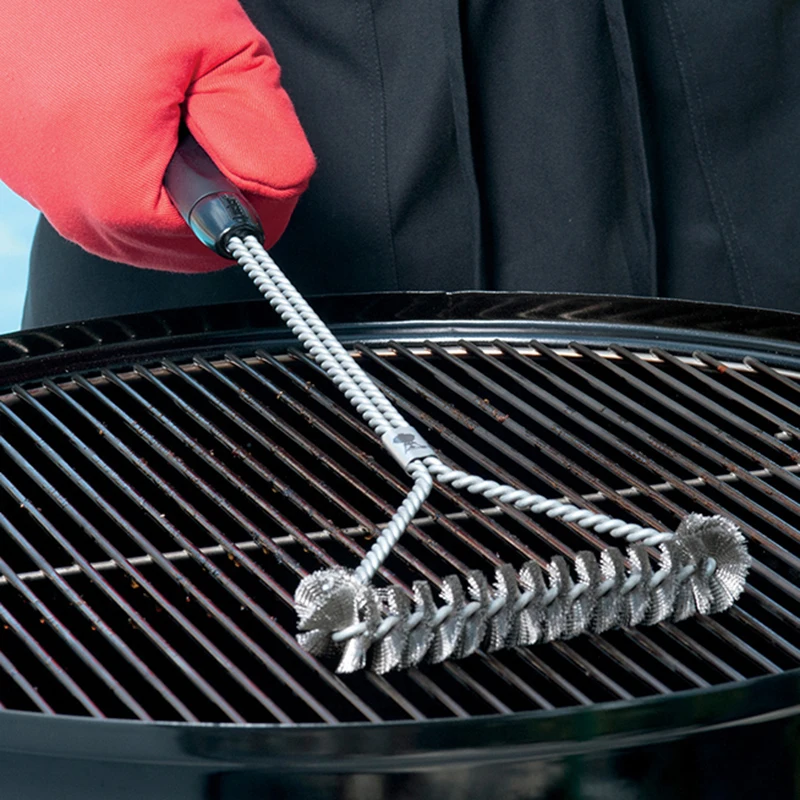 

Non-stick Barbecue Grill bbq Brush Stainless Steel Cleaning Brush BBQ Tools Outdoor Portable Brushes With Handle Durable Cooking