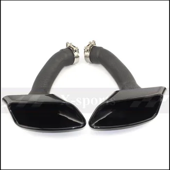 

Car Styling Glossy Carbon Fiber Exhaust Systems Muffler Tip Pipe Trim Tail Pipes For M Performance BMW X6 E71 E72