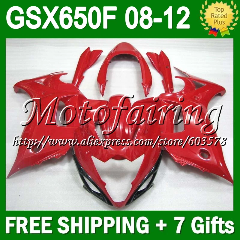 

7gifts For SUZUKI GSX650F 08-12 GSX 650F GSX650 F GSXF650 all red #38 08 09 10 11 12 2008 glossy red 2009 2010 2011 2012 Fairin