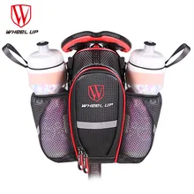 

Mountain bike double water bottle saddle bag with reflective strip for MTB bicycle riding tool storage bag large capacity tail