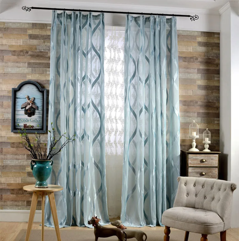 Sala de estar púrpura ondulado rayado tul cortinas brillante moderno revestimiento flocado pura cortina dormitorio gasa ventana tratamientos