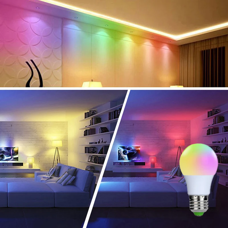 RGB Светодиодная лампа E27 3 Вт 110 В 220 с 24 кнопочным ИК пультом дистанционного