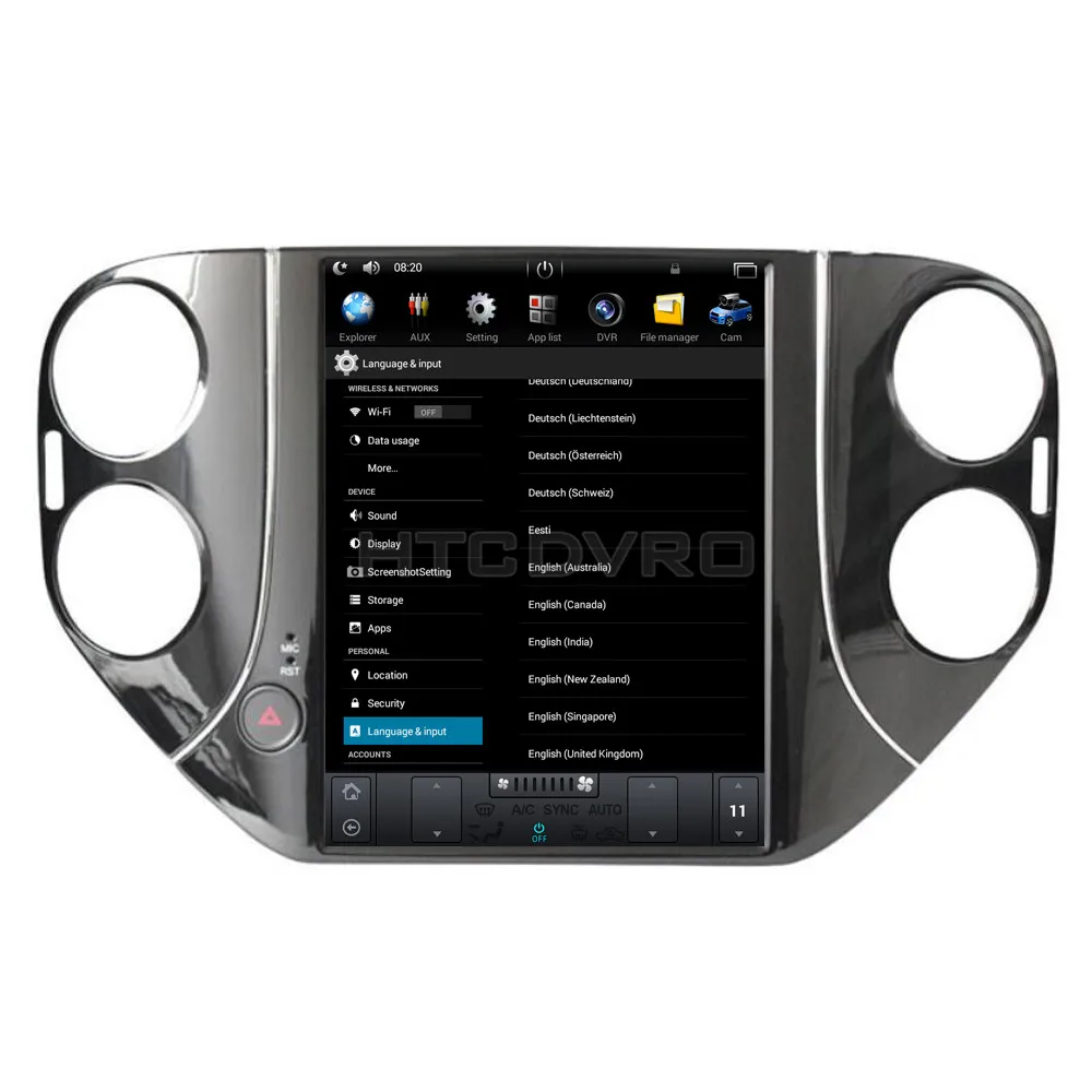 Discount YMODVHT 10.4inch Telsa Style Vertical Screen Quad Core Android 7.1 2GB RAM Car DVD GPS for VW Tiguan 2010-2016 RDS Radio Audio 16