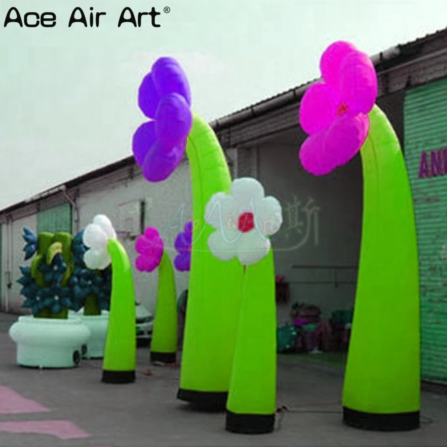  Giant shimmering inflatable flower decorationflashing inflatable flower for stage or event