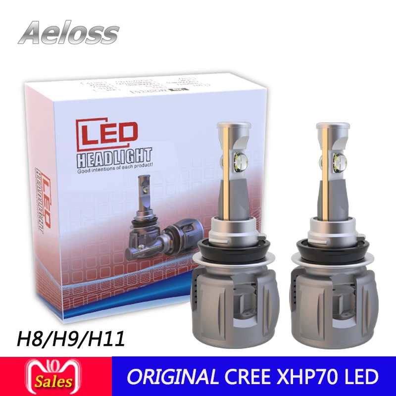

New arrival hot selling IP68 waterproof 7800lm 60w each bulb 12v 24v CR-EE XHP70 H8 H9 H11 X70 car LED headlight bulb with 6000k