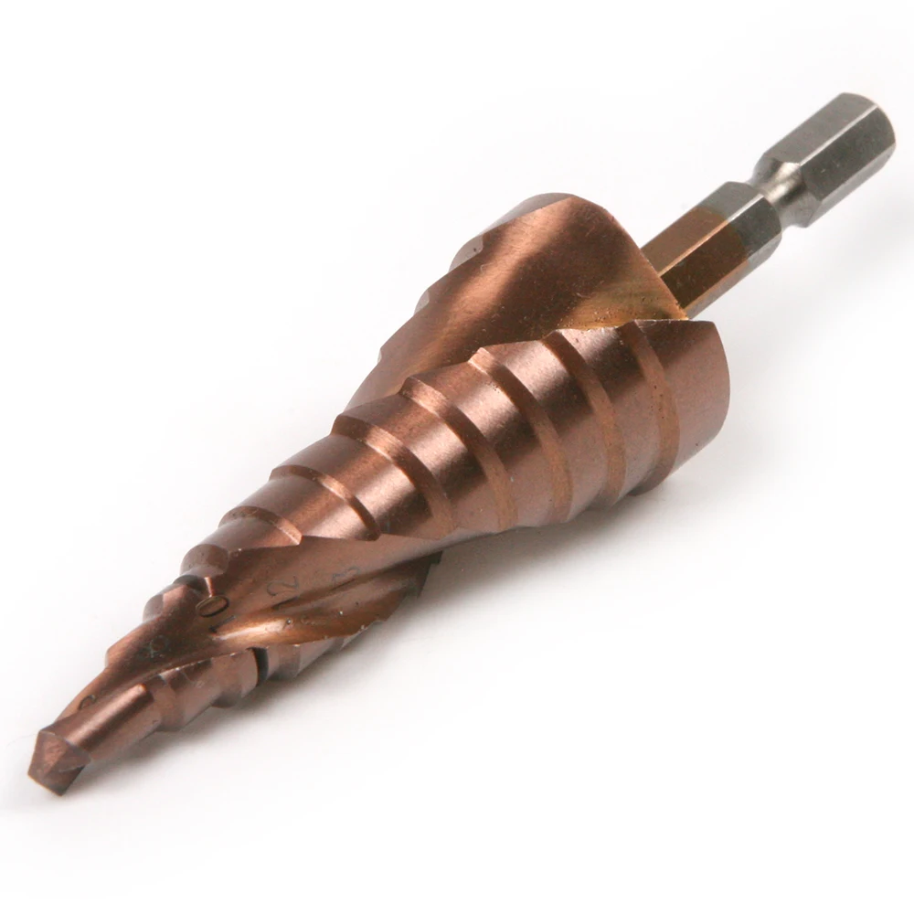 New 6 24MM HSS Co Spiral Groove Hex Handle Hexagon Step Metal Drill Bit