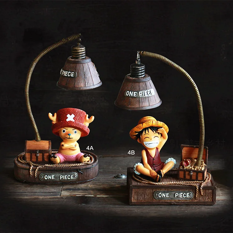 Одна деталь Аниме фигурки настольная лампа милый мини Луффи Чоппер фигурка игрушки с светодиодный светильник Настольная Декор Детская настольная лампа игрушки