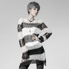 PUNK RAVE Women Steampunk Sexy Sweater Long Sleeves Casual Pullover Knitting Hip Hop Streer personality Korean Sweaters PUNK RAVE Women Steampunk Sexy Sweater Long Sleeves Casual Pullover Knitting Hip Hop Streer personality Korean Sweaters