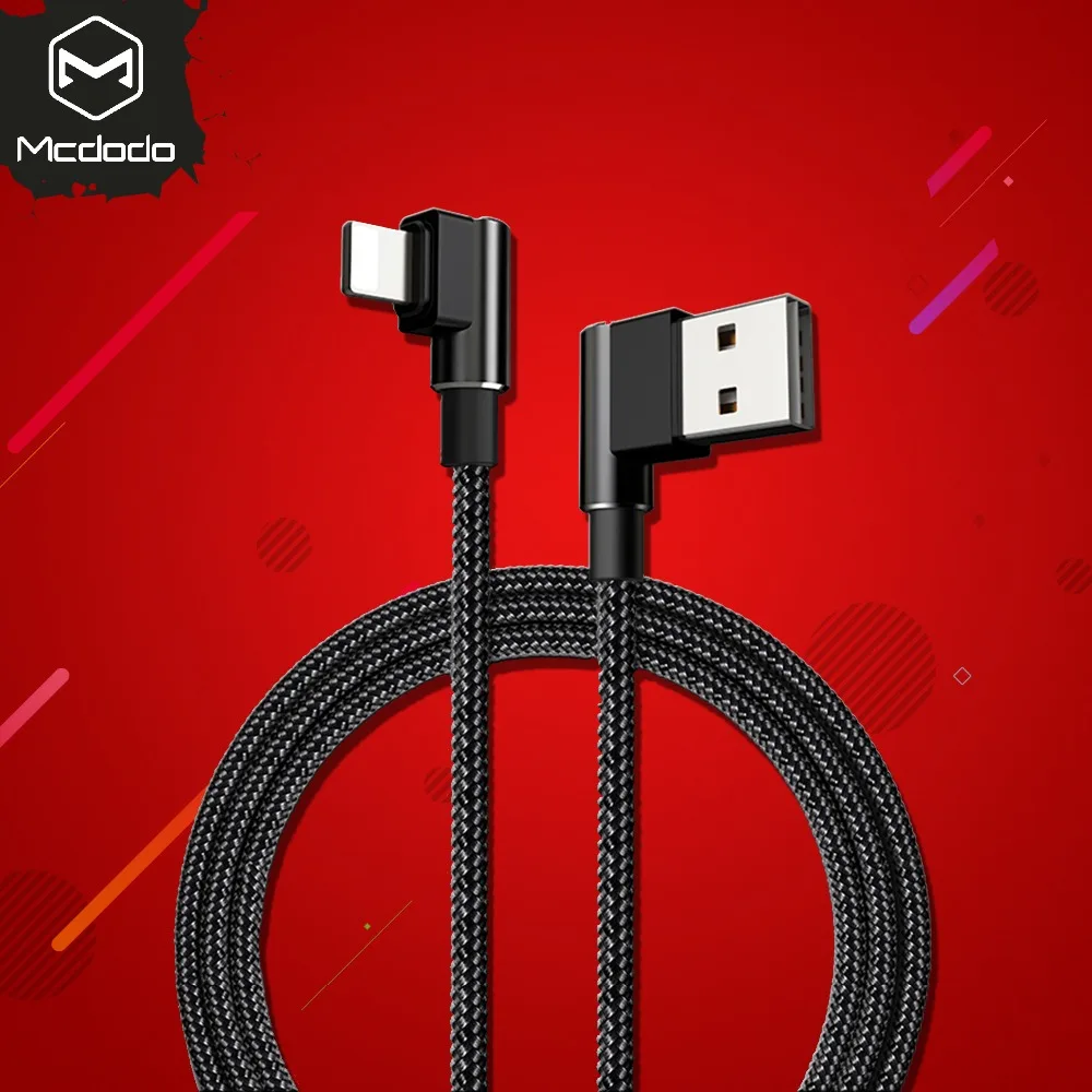 Mcdodo 90 Degree USB Cable For iPhone X 6 6s 7 8 Wire Cord Cable For