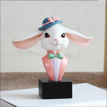 

Europe fairy sean rabbit deer eyeglass frame Resin Figurine Home Furnishing Decoration Craft office living room new year Gift