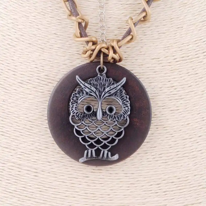 Винтажное ожерелье цепочка с подвеской в виде совы|rope chain necklace|chain necklaceowl pendant |