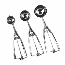 3 шт./партия, лопатка для дыни набор ложек маленький-средний-большой, из нержавеющей стали совок для мороженного B374