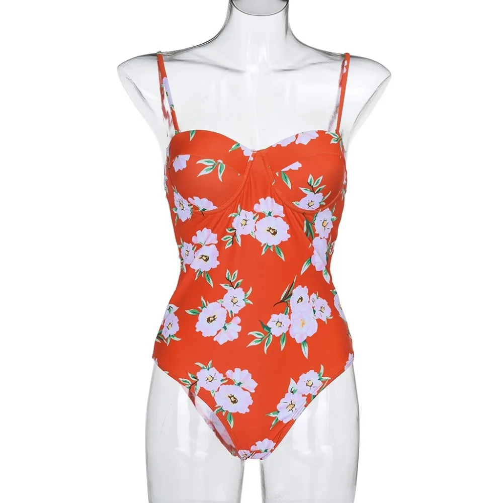 

AUSTINBEM Sexy Women's Bikini One Piece Print Swimsuit Pushups Filled Bra Swimwear Beachwear Wire Free Bikini mujer #M