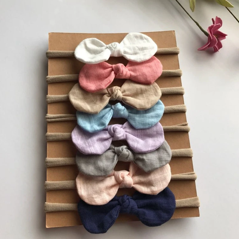 4-Pcs-lot-High-Quality-Handmade-solid-Nylon-Headband-Bow-Headbands-For-cute-Kids-Girls-Hair