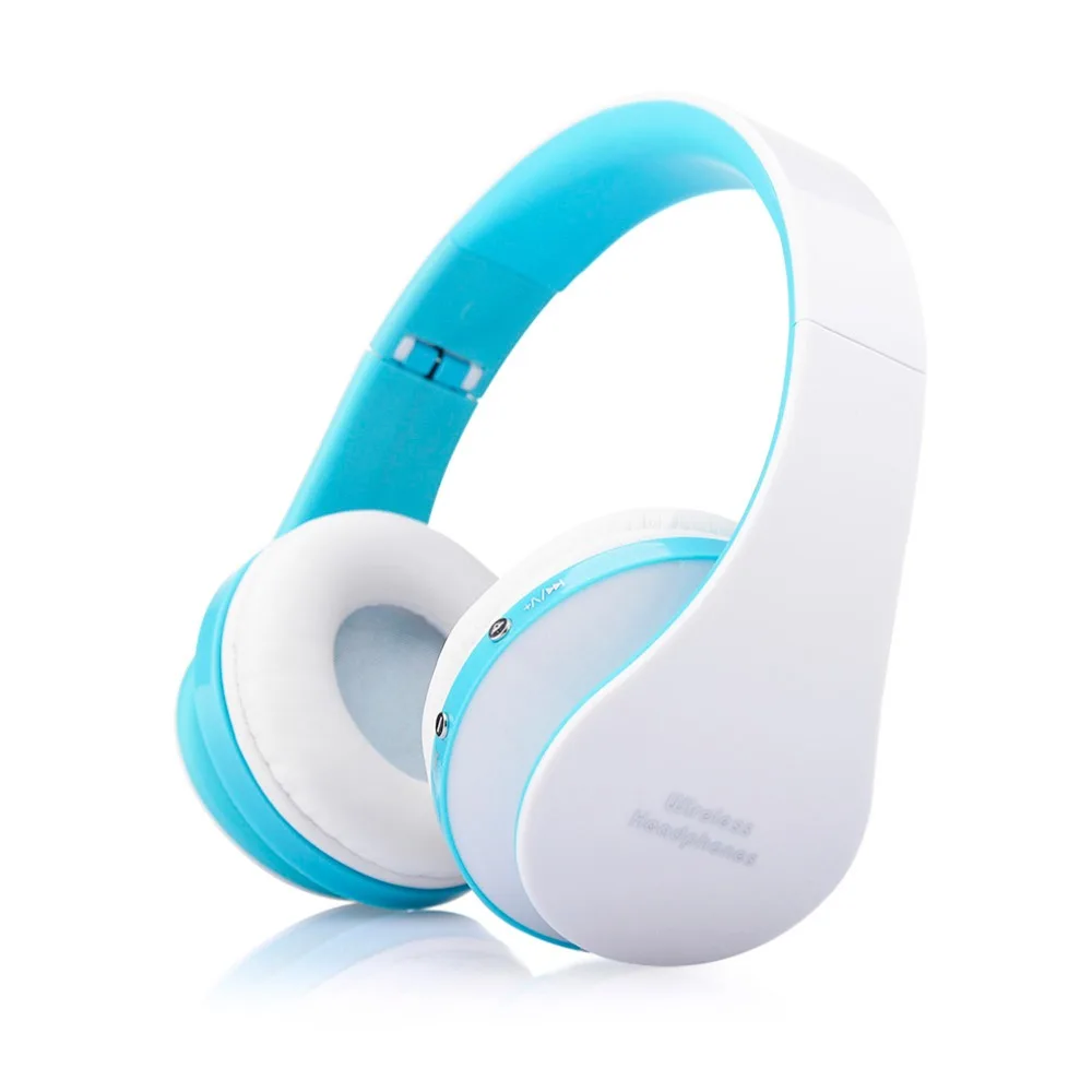 Новое поступление красочные стерео аудио Mp3 шлем Bluetooth гарнитура складные беспроводные наушники розовое золото наушники с mi c Xiao mi - Цвет: NX-8252 white blue