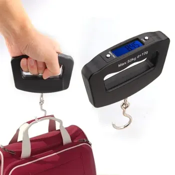 

SOSW-50kg/10g Portable LCD Digital Fishing Hanging Travel Luggage Weight Hook Scale