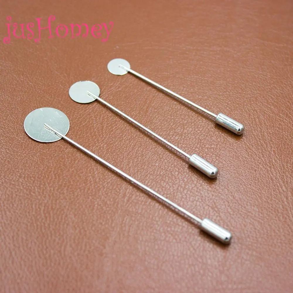

20 Pieces Silver Tone Metal Long Stick Lapel Pins Brooch Pin for Groomsman Lapels, Bridal Party Favors, Men Boutonniere
