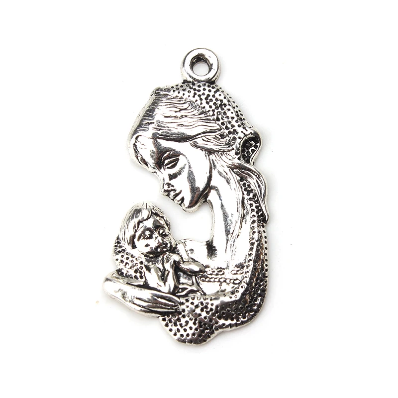 5-pcs-lot-39-21mm-M-re-et-Enfant-Charmes-Antique-Ton-Argent-pour-le-bricolage (1)