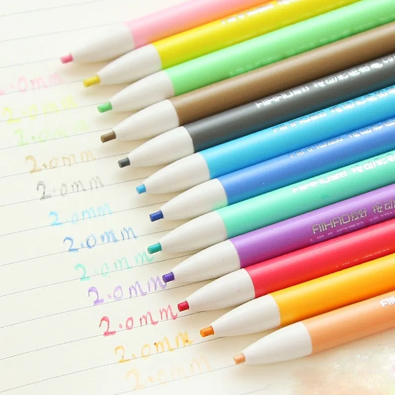 12 шт./лот Knock типа цвет карандаши для рисования дети студент механические для карандашей, Канцелярия офисные школьные принадлежности