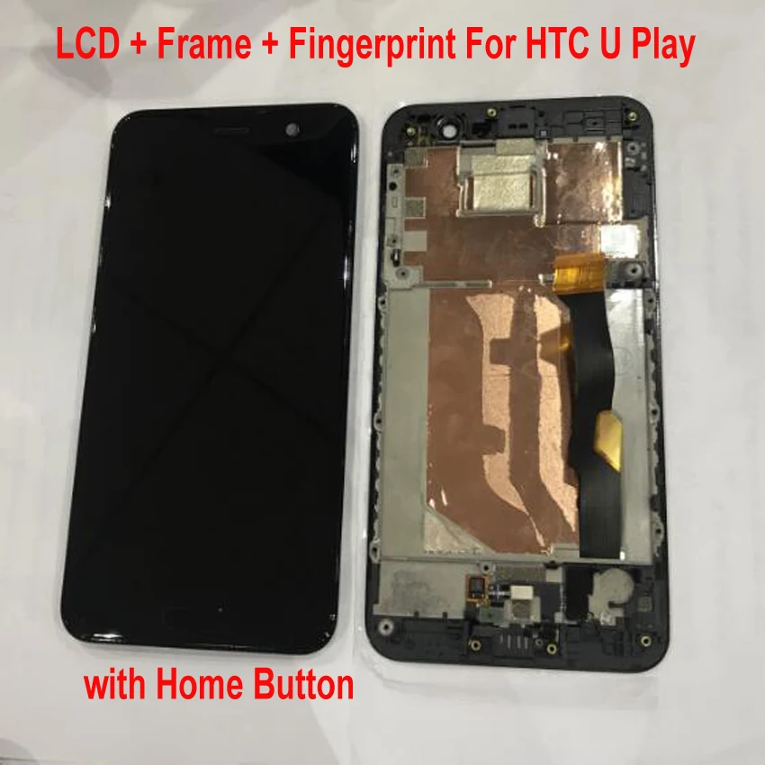 

Best Working Full LCD Display Touch Screen Digitizer Assembly + Fringerprint Home Sensor + Frame For HTC U Play Uplay U-2h U-2u