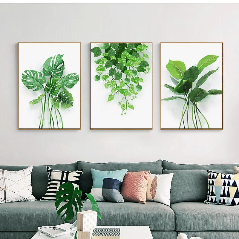 

Poster Nordic Wall painting Posters And Prints Leaf Wall Art Canvas Painting Scandinavian Wall Pictures For Living Room Unframed