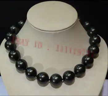 

Hot sale new Style >>>>>NEW 20mm AAAA Black South Sea Shell Pearl Round Beads Necklace 18"