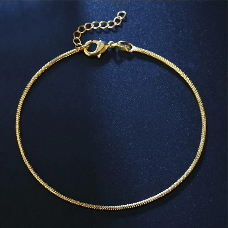 Tiny Thin Gold Color Twisted Snake Chain Anklet for Women Girls Friend Foot Jewelry leg bracelet barefoot Tobillera Never Fade Tiny Thin Gold Color Twisted Snake Chain Anklet for Women Girls Friend Foot Jewelry leg bracelet barefoot Tobillera Never Fade