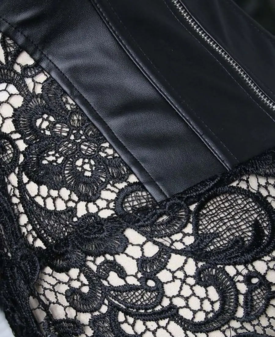 Leather Corset Bondage Cinta Modeladora Lace Corset Dress Corpete Gothic Clothing Latex Corset Steampunk Clothing Plus Size 6XL (3)