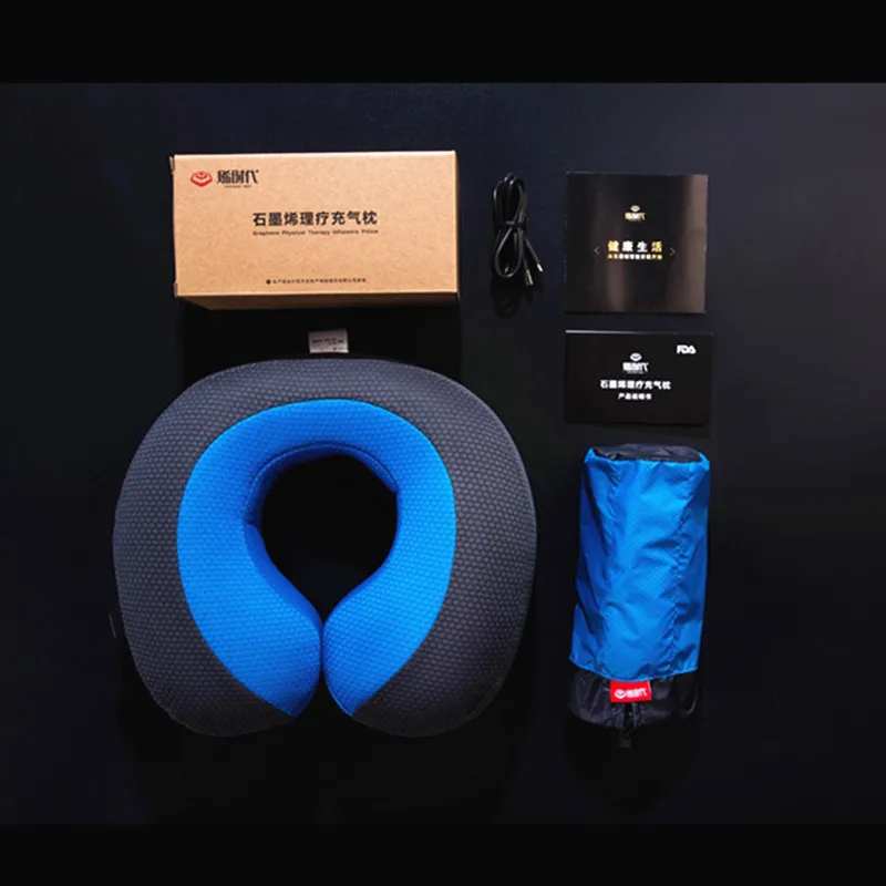 

GRAPHENE TIMES Graphene Heating And Therapy Neck Support Inflatable Travel Pillow Far Infrared Physical Therapy
