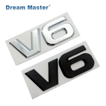 

Car Chrome Metal V6 Emblem Badge 3D Decal Trunk Auto Motor Sticker Car Styling Sticker for Ford Fiesta Kuga Ranger Galaxy Fusion