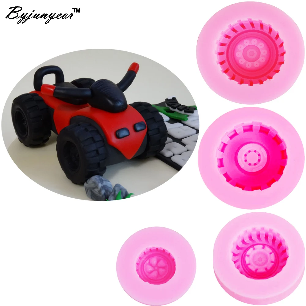 Buy 4size Silicone Tires Wheel Fondant Cake Molds