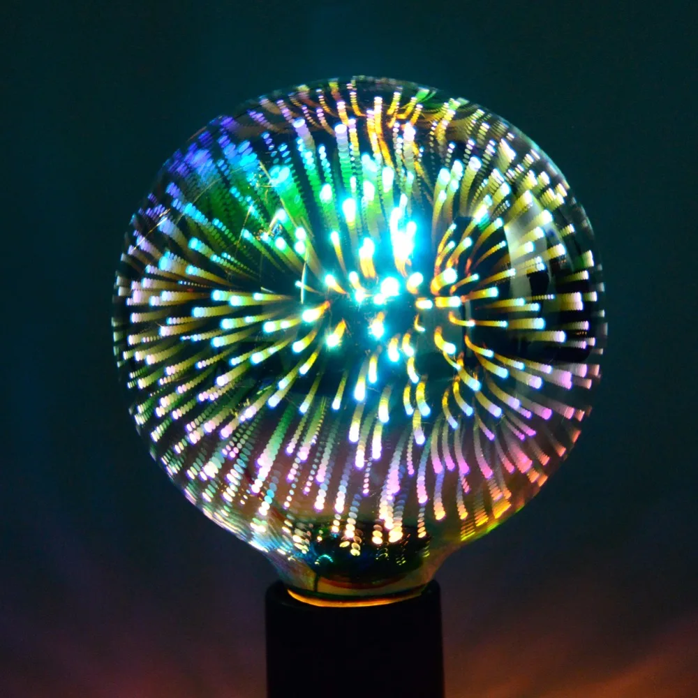 

3D Fireworks E27 LED Ampoule Retro Edison Lampada ST64 G95 LED Diode Night Light Star Snowflake Effect LED Novelty Light Bulb