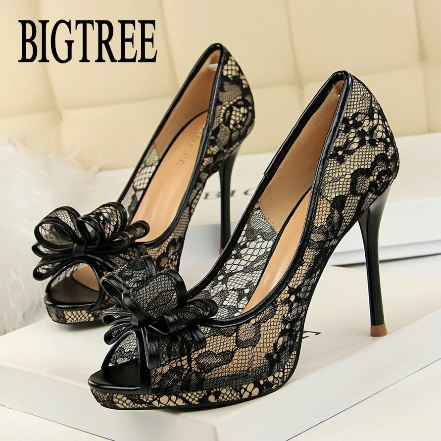 black bow tie heels