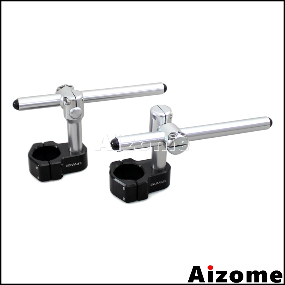 Universal Motorcycle Adjustable Billet CNC Aluminum Clip Ons Handlebar For 50mm Fork 7/8" Handle