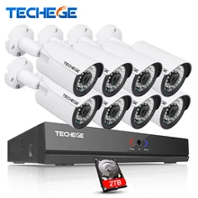 Techege 8CH 1080P 48V POE NVR 2.0MP 3000tvl NIght Vision POE IP Camera P2P Cloud camera system CCTV System Video Surveillance