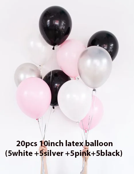 20 шт./лот черные белые вечерние шары 18 20 25 30 день рождения украшения балоны мероприятия Свадебная вечеринка поставки гелиевые шары - Цвет: 20pcs mix