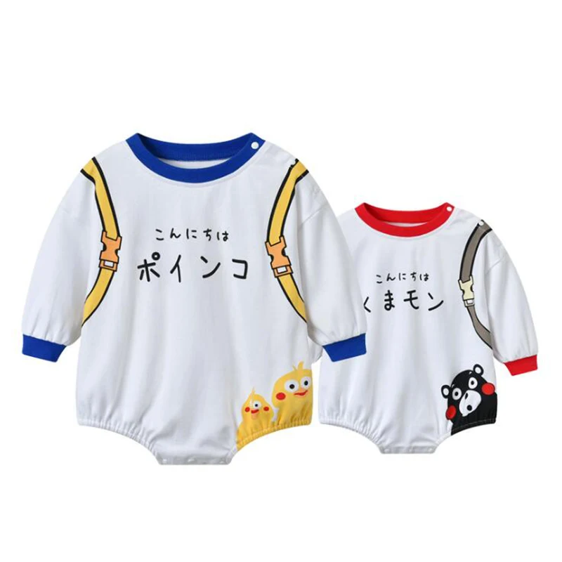 

Newborn Babe Anime Kumamoto Poinko Clothes Suit Parrot Infant Short Romper Boys Girls Costume Loose Autumn Long Sleeve Outfit