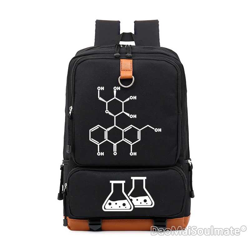 Школьные сумки для мальчиков и девочек с химической формулой, школьные рюкзаки для подростков, рюкзаки для мальчиков - Цвет: Black 2